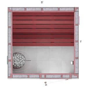 5x5x7 Custom Indoor Sauna Kit