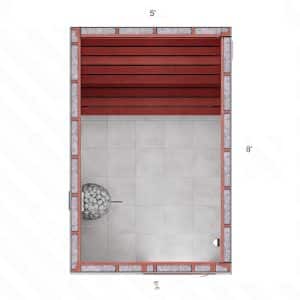 8x5x7 Custom Indoor Sauna Kit – lower bench 16” wide
