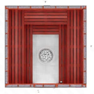 8x8x7' U Custom Indoor Sauna Kit