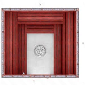 8x9x7' U Custom Indoor Sauna Kit