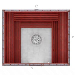 9x11x7' U Custom Indoor Sauna Kit