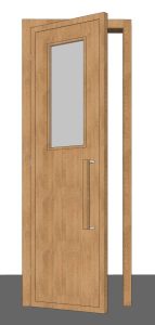 Western Red Cedar Door with Glass Window, 690x1890 mm