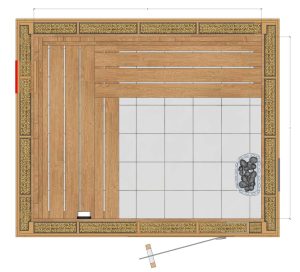 L-Shape Benches, 1 Top Bench. 2x4 Knotty Red Cedar