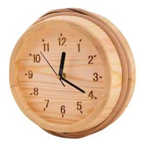 Wooden Clock, Pail look Cedar 530-D (Not heat-rated. Intended for use outside the sauna room.)