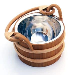 Wooden Pail 5 L with Stainless Steel Insert 371-MD