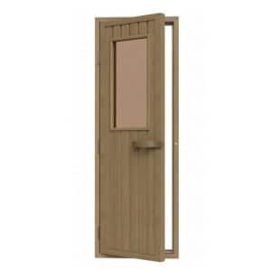 Western Red Cedar Door With Bronze Glass Window, 690×1890 mm (27 1/8? x 74 3/8?)