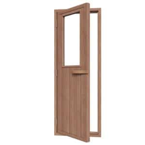 Western Red Cedar Door With Glass Window 690x1890mm (27 1/8" X 74 3/8")
