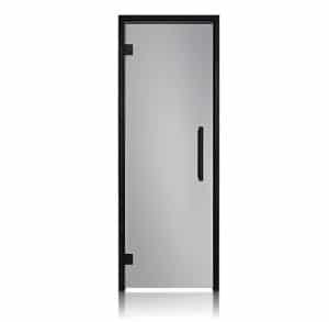 Aspen Black Frame Door Benelux, Grey Glass 690x2090mm (27 1/8" x 82 1/4”)