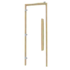 Clear Red Cedar Frame Door, Curved Handle, Clear Glass, 690×1890 mm (27 1/8? x 74 3/8?)