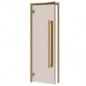 Clear Red Cedar Frame Sauna Door, Curved Handle, Bronze Glass, 690×1890 mm (27 1/8? x 74 3/8?)